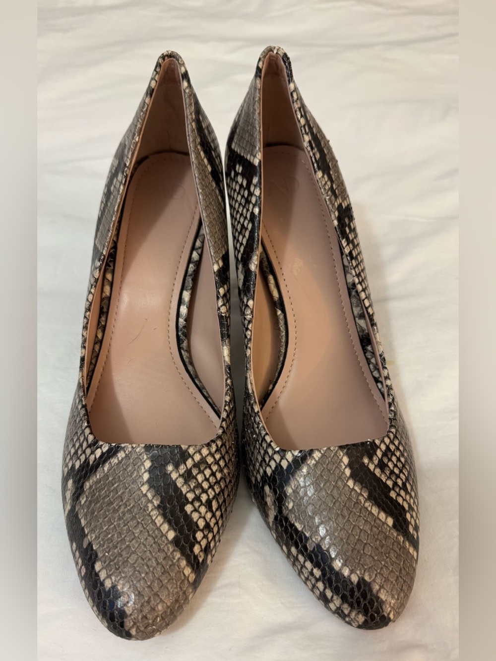A D & Daughters Pumps Shoes Snake Print Mob Wife Luxe Leather Chunky Heel Sz 11